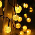 Guirlande Lumineuse Solaire 30 Boule LED, 6.5m Fil Souple Imperméable Eclairage Décoration pour Maison, Jardin-Blanc chaud-1