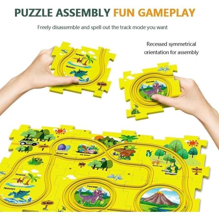 Amesor Puzzle Piste Électrique – Assemblage De Voiture Et Circuit – Jouet Montessori Éducatif Dès 3 Ans