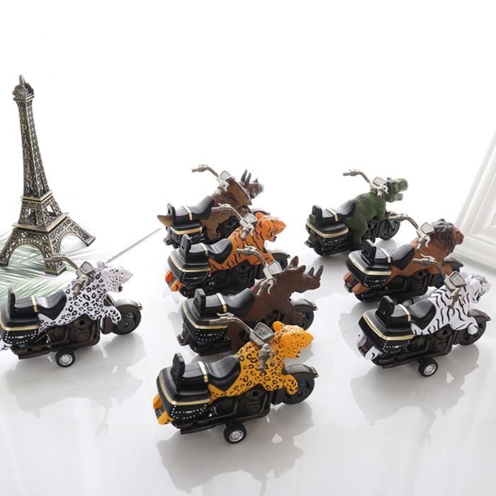 Celino Lot De 4 Moto à Tirer - Action Friction - 13 X 7,5 Cm - Bleu, Rouge, Noir, Jaune - Dès 2 Ans