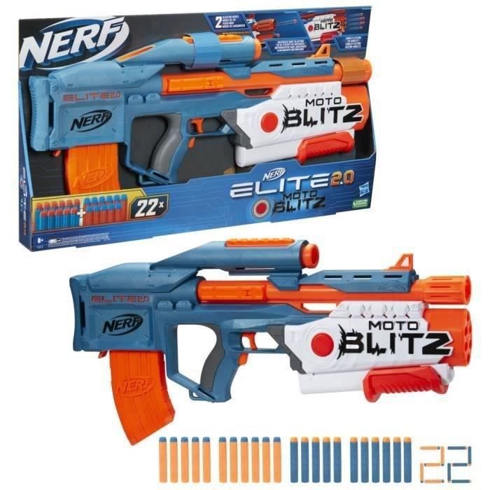 Nerf Elite Motoblitz Blaster en avec 22 fléchettes