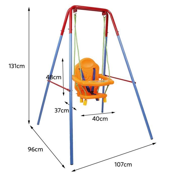 Balançoire pour 3 enfants, capacité de charge 120 kg, balançoires d