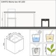 Pot de fleur LECHUZA Canto Stone Cube 40 - kit complet LED, blanc quartz-2