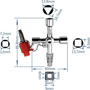 Clé 4 Branches 70 Mm – Pour Compteurs D’eau, Gaz Et électricité, Marque Silverline