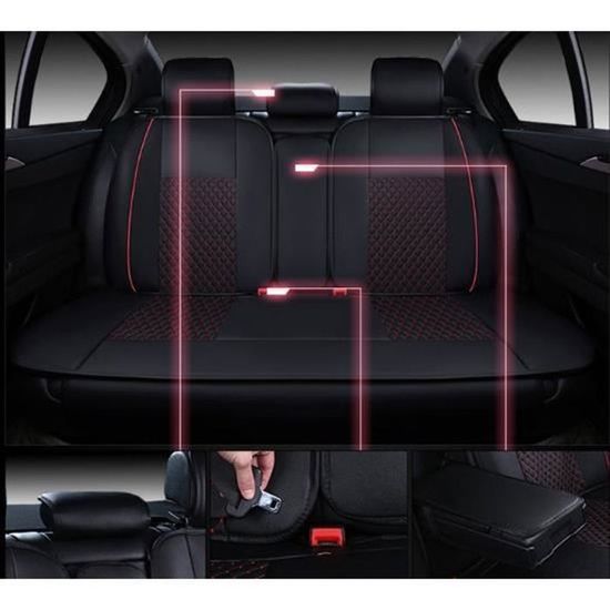 2 Housses Sièges Auto Universelles Similicuir Gris Clair-Noir - Protection Confort