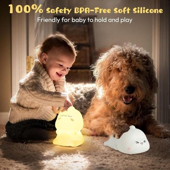 Veilleuse pour enfants LED veilleuse pour enfants silicone cute Dog touch  Sensor