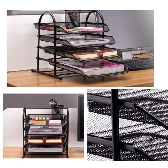 Bloc De Rangement à Courrier Empilable En Métal Ajouré Noir : La Corbeille à Prix