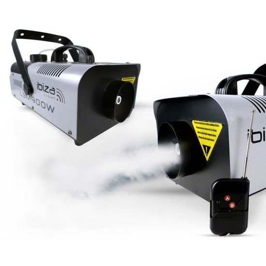 Ibiza - LSM900W Machine à fumée sans fil DMX 900 W Gris