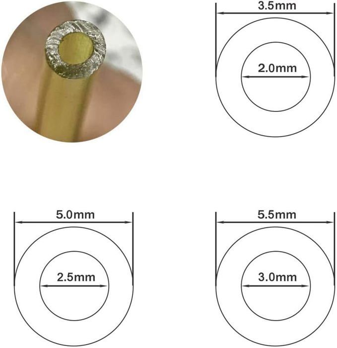 Jeu De 3 Durites De Carburant Universelles 1,5m - Diamètres 2x3.5mm, 2.5x5mm, 3x5.5mm - Tuyau Essence, Huile & Eau PVC Pour Tondeuse, Débroussailleuse & Tronçonneuse