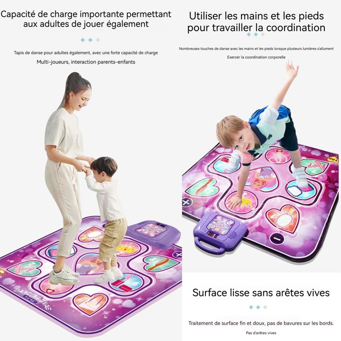 Tapis De Danse Rétro Pour 2 Joueurs – 100+ Chansons, 9 Jeux, 3 Niveaux – Connexion TV – Dès 8 Ans – Cadeau Pour Enfants Et Adultes