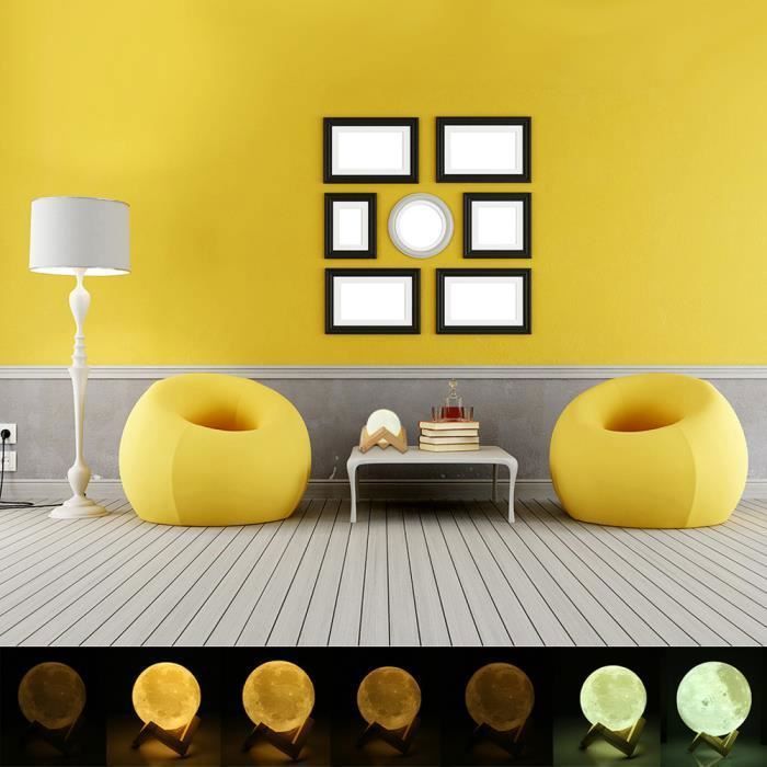 Lampe de Lune Lampe 3D Rechargeable avec USB Lampe2