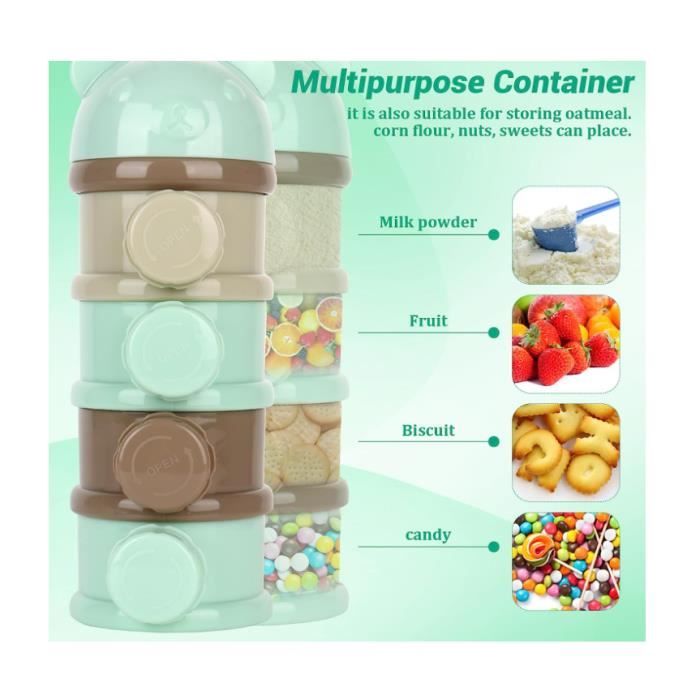 Distributeur à Lait En Poudre Pour Bébé - Boîte à Compartiments Empilable, 3 Étages, Avec Poignée - 10