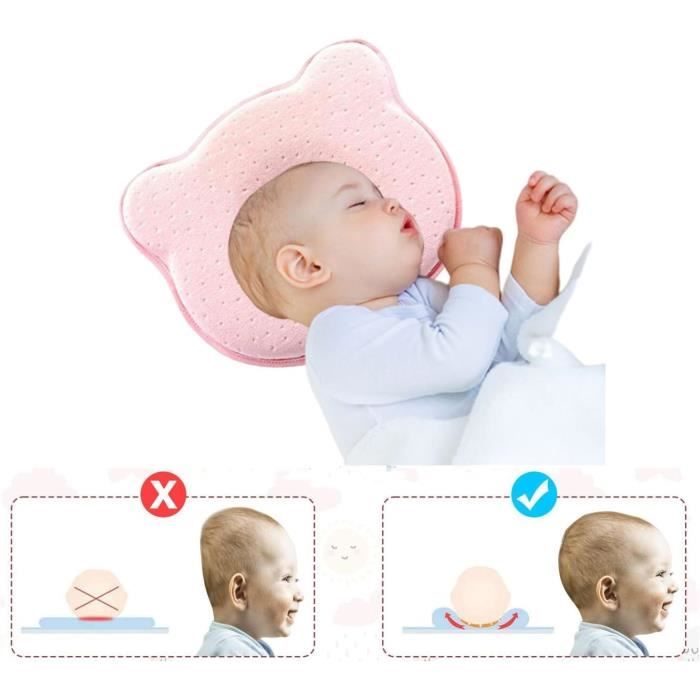 Oreiller bébé déformation tête plate, oreiller bébé anti-déformation,  coussin tête plate bébé, coussin bébé 26*23*3cm - Cdiscount Maison
