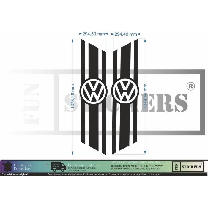 Volkswagen Transporter california Bande capot autocollant sticker -  Cdiscount Auto