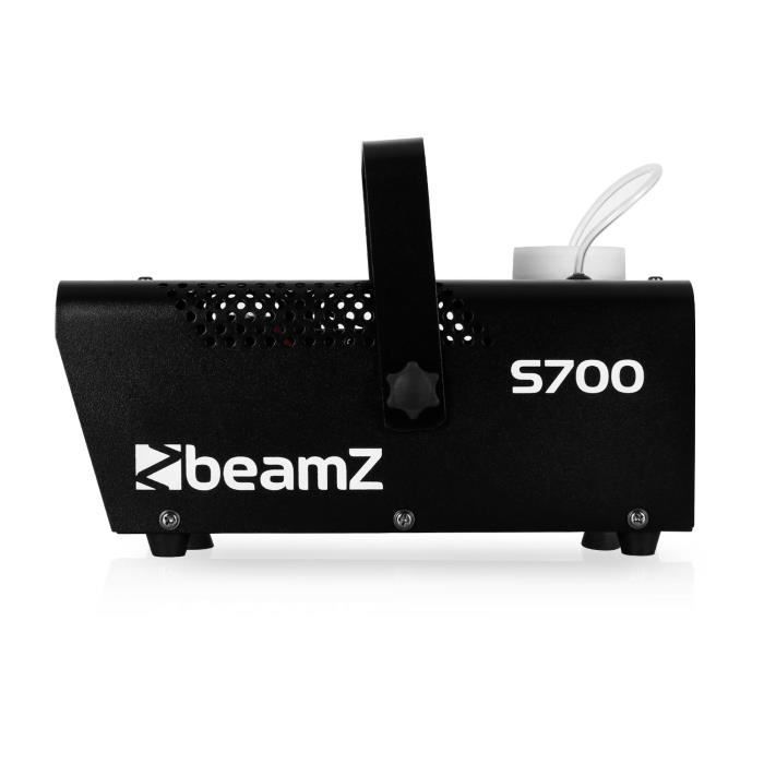 BeamZ S700 Machine à Fumée Solide et Compacte, 700 Watts, Télécommande 3 m, Réservoir 0.4 L, Préchauffe Avant Utilisation : 3 minutes, Idéal pour votre Soirée avec des Jeux de Lumière