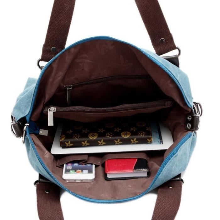 Sac à Bandoulière Rétro En Toile Pour Femme - Taille S, Dimensions 35x33x9 Cm, Léger Et Spacieux