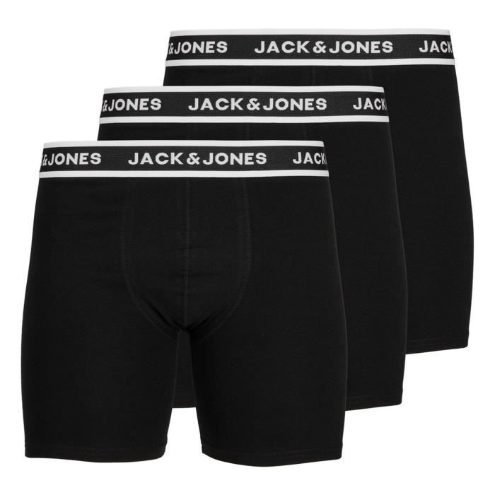 Calecon Homme JACK JONES Lot de 3 Noir Coton Noir Cdiscount Pret a Porter