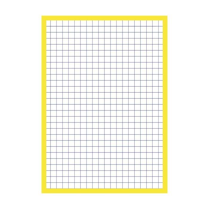 Pack De 32 Fiches Bristol Oxford REVISION 2.0 - Format A6 (10.5x14.8 Cm) - Cadre Jaune, Petits Carreaux