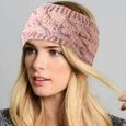 E  -Serre tête en tricot pour femme, bandeau large et extensible au Crochet, accessoires pour cheveux, couvre chef, collection hiver-3
