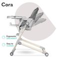 LIONELO Chaise haute bébé Cora réglable pliable - Gris-3
