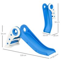 Toboggan Enfant Pliable Bleu HOMCOM - Pour Intérieur/extérieur, 3-6 Ans, Dimensions 120x50x56 Cm