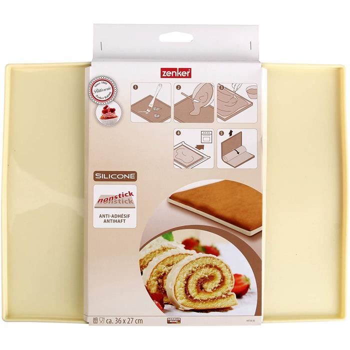 Zeller 44736 Plaque de gâteau roulé 36x27cm crème, Silicone, 36 x 27 x 1 cm  A112 - Cdiscount Maison