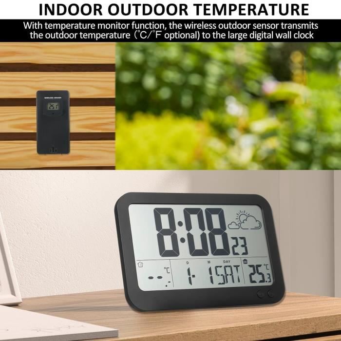 Station Météo Numérique AOZBZ Sans Fil – Thermomètre, Hygromètre, Baromètre Int./Ext.