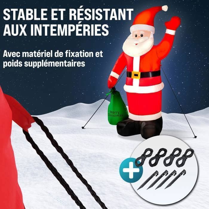 Haloyo® 210cm Bonhomme De Neige Gonflable De Noël, Decoration Noel Exterieur Gonflable Blanc 90023790