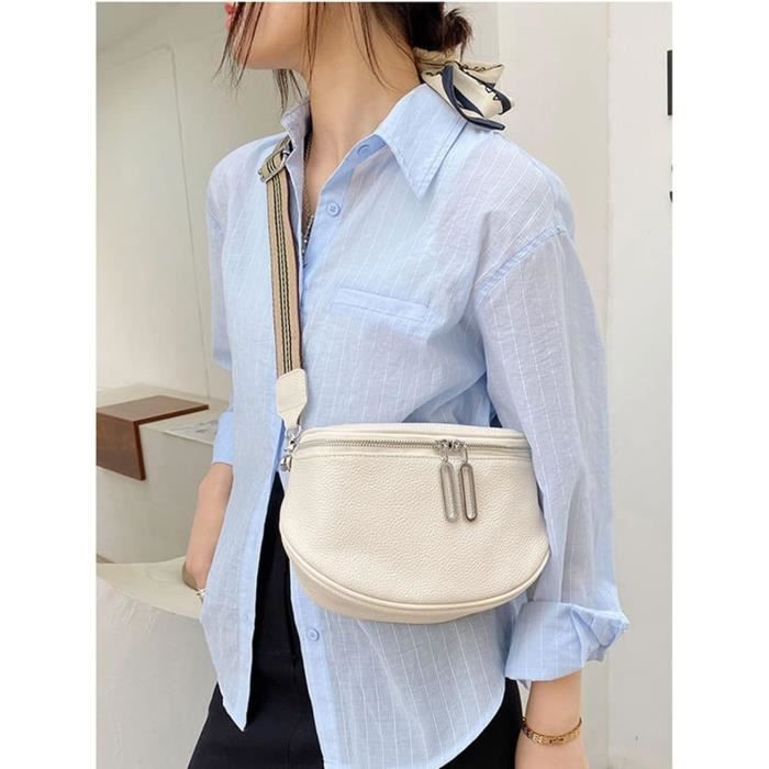 Florence Cuir Véritable Sac Banane Femmes Extra Grand Rose Jeunes