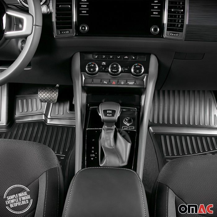 OMAC Tapis de sol pour Dacia Duster 2010-2014 2WD sur mesure en caoutchouc Noir - Auto