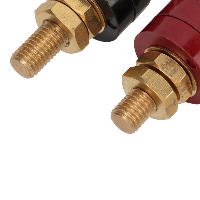 Pack 5 Paires Bornes De Liaison Amplificateur Cuivre Plaqué Or - Double Prise Banane 2 Voies Noir Et Rouge