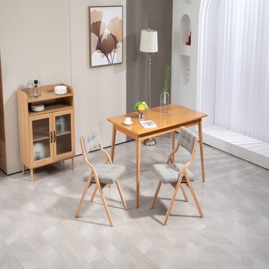 Lot De 2 Chaises Pliantes Rembourrées - Structure Métal, Tissu Beige/Gris, Charge 200 Kg - Pour Jardin, Balcon, Camping, Événements (Dépliées : 45x48x77 Cm)