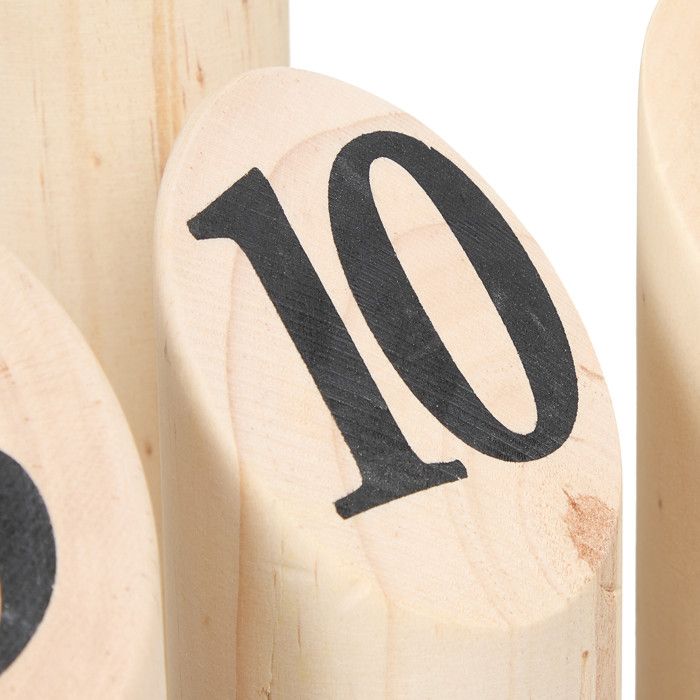 Kubb Finlandais Relaxdays En Bois Noir – Jeu De Quilles Numérotées 2 à 6 Joueurs, Sac De Transport Inclus