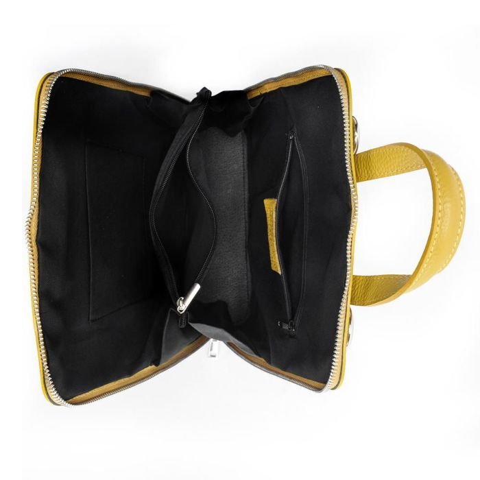 Sac à main OH MY BAG modèle Hailey Jaune foncé en cuir