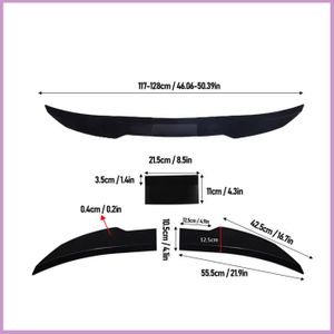 Becquet De Coffre Arrière Universel – 99 Cm – Noir Brillant – En Caoutchouc – Réduit La Résistance Au Vent
