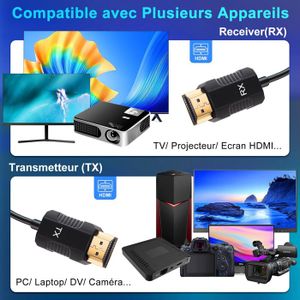 YOUTINGHDAV Émetteur Récepteur HDMI Sans Fil 4K - Extendeur 1080p@120Hz Pour PC, TV, Projecteur