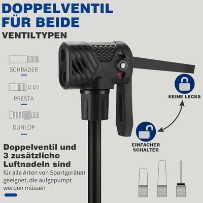 Pompe à Vélo Sur Pied – 11 Bar / 160 Psi – Manomètre Intégré – Pour Valves Presta Et Schrader – VTT, Vélo électrique, Route - 12