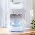 Climatiseur portable, refroidissement rapide, 7 couleurs, 3 vitesses de ventilation, petit ventilateur bureau portable pour