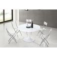 Table à manger ronde design blanche en verre - Isola - DESIGNETSAMAISON-0