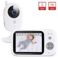 Moniteur bébé, Babyphone Caméra Moniteur Bébé 3.5" LCD Couleur Vidéo Bébé Surveillance 2.4GHz Transmission-0