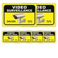 Autocollant Videosurveillance Alarme Lot de 6 : 150x100mm (x2) + 75x50mm (x4) - Anti UV - garantie 5 ans - SANJca-0