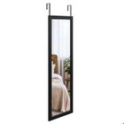 Dripex Miroir Mural Suspendu,Miroir Mural Dressing en Verre Trempé avec Deux Crochets pour Chambre,Salon et Entrée,110x33cm，Noir