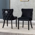 WAHSON OFFICE CHAIRS Wahson Chaise de Salle à Manger Lot de 2 Chaise Salle à Manger, Chaise de Cuisine avec Pieds en Bois Pour Restaurant, Velours, Noir