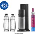 Machine à soda et eau pétillante SODASTREAM - DUO Noire - 2 carafes en verre - 1 recharge de gaz 60L