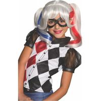 Perruque Harley Quinn pour enfant - DC Super Hero Girls - Blanc/Bleu/Rouge