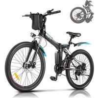 Vélo électrique VTT - MYATU - Roues 26" - Shimano 21 vitesses - Batterie amovible 10.4AH