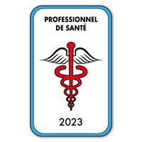 Autocollant Sticker - Vignette Caducée 2023 pour Pare Brise en Vitrophanie - V4 Professionnel de Santé  Professionnel De Santé
