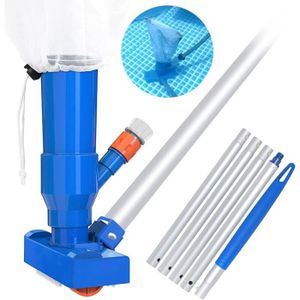 BLIKA Kit Aspirateur + Épuisette Piscine Hors Sol - 4 Poteaux Télescopiques 160 Cm - Nettoyage Facile Et Efficace