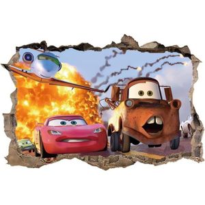 Stickers Muraux 3D Voiture De Course Autocollant Mural Véhicules Drapeaux  Décoration Murale Garçon Chambre Enfants Salle De [J391] - Cdiscount Maison