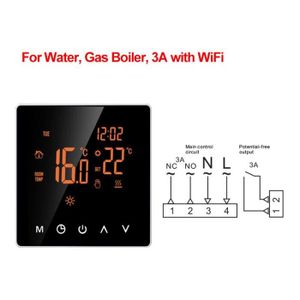 CHAUDIÈRE Chaudière à gaz WiFi 3A - Thermostat intelligent WiFi Tuya, chauffage électrique au sol, chaudière à eau-gaz,