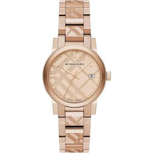 MONTRE BURBERRY FEMME 34MM OR ROSE ACIER INOXYDABLE PLAQUà‰ OR BRACELET MONTRE BU9146